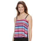 Women's Croft & Barrow Popsicle Stripe Side Slit Tankini, Size: 6, Ovrfl Oth