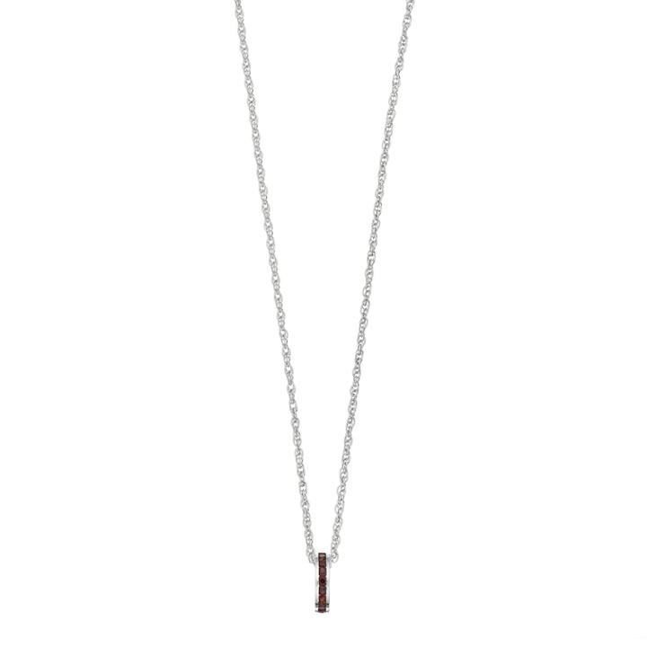 Traditions Sterling Silver Channel-set Garnet Birthstone Pendant Necklace, Women's, Size: 18, Red