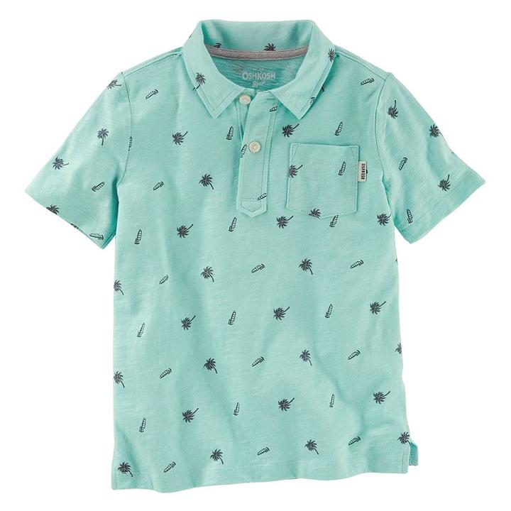 Boys 4-8 Oshkosh B'gosh&reg; Palm Trees & Sail Boats Jersey Polo, Boy's, Size: 12, Ovrfl Oth