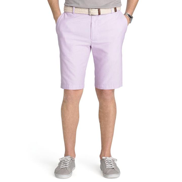 Men's Izod Flat-front Oxford Shorts, Size: 36, Lt Purple