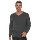 Men's Croft & Barrow&reg; True Comfort Classic-fit V-neck Sweater, Size: Large, Dark Grey