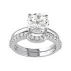 10k White Gold Lab-created White Sapphire Engagement Ring Set, Women's, Size: 5