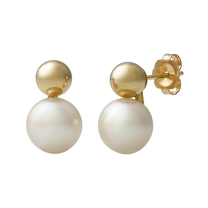 14k Gold Freshwater Cultured Pearl Drop Earrings, Women's, White