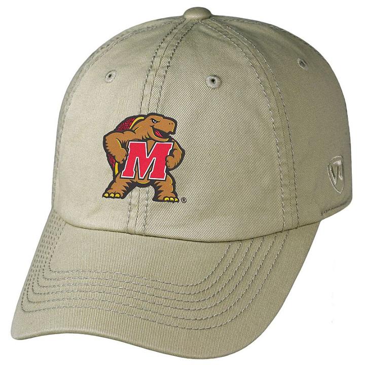 Adult Top Of The World Maryland Terrapins Crew Adjustable Cap, Men's, Beig/green (beig/khaki)