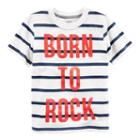 Boys 4-8 Carter's Text Striped Graphic Tee, Size: 6, White