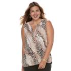 Plus Size Dana Buchman Crepe Sleeveless Blouse, Women's, Size: 3xl, Med Beige