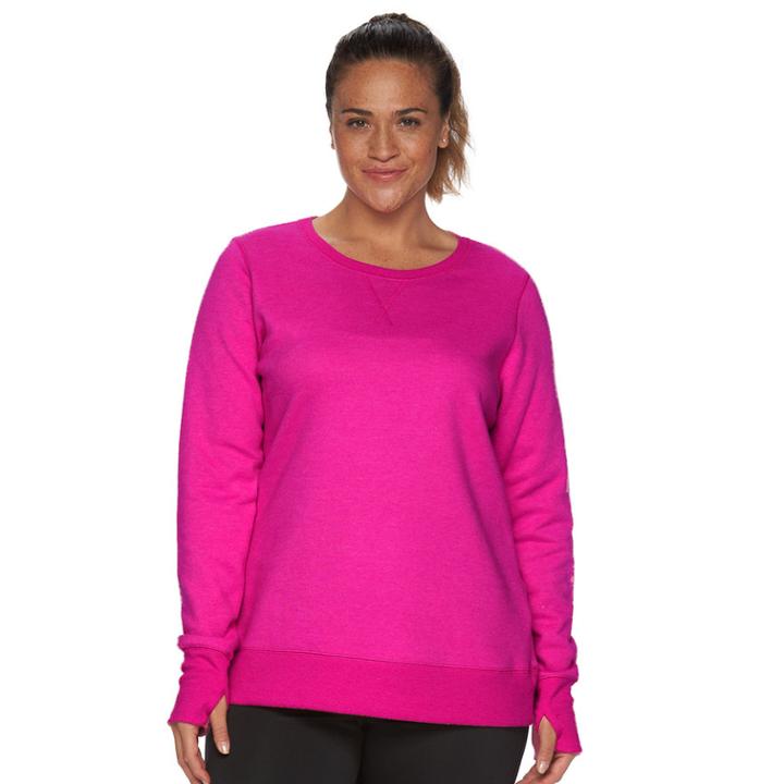Plus Size Tek Gear&reg; Fleece Sweatshirt, Women's, Size: 1xl, Dark Pink