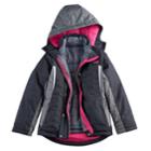 Girls 7-16 Hawke & Co Heavyweight 4-in-1 Systems Jacket, Size: 14, Black
