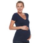 Maternity A:glow Essential Ruched V-neck Tee, Women's, Size: M-mat, Purple