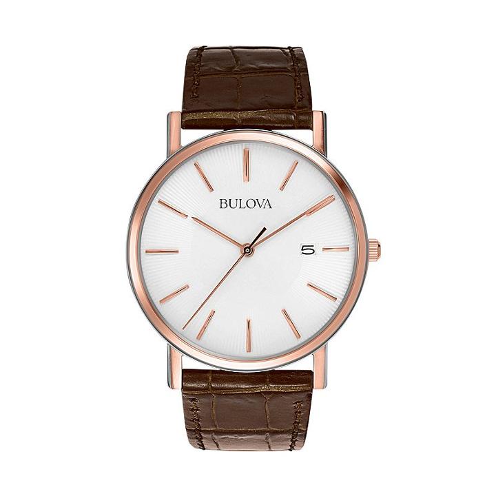 Bulova Men's Leather Watch - 98h51, Brown
