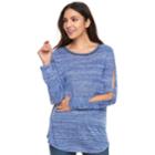 Women's Juicy Couture Embellished Slit Sleeve Top, Size: Small, Med Blue
