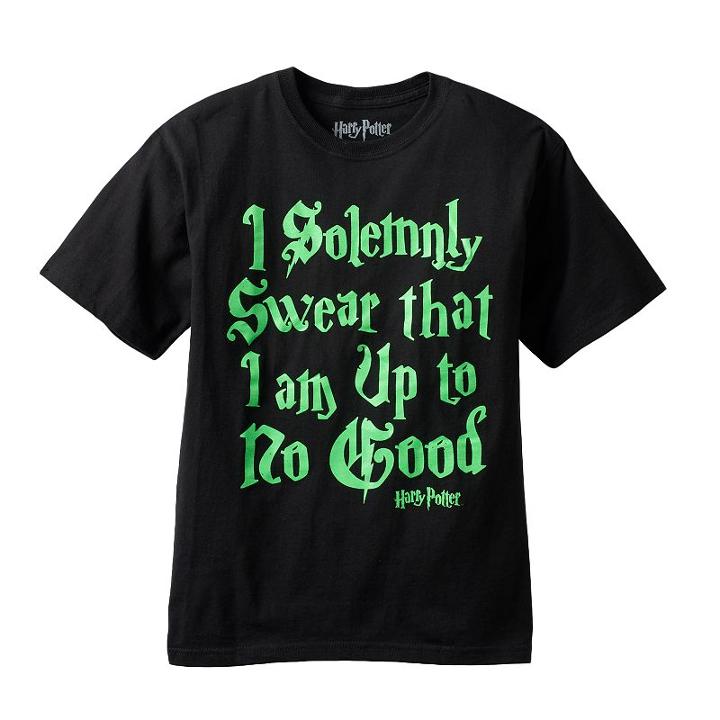 Boys 4-7 Harry Potter I Solemnly Swear That I Am Up To No Good Glow-in-the-dark Tee, Boy's, Size: L(7), Black