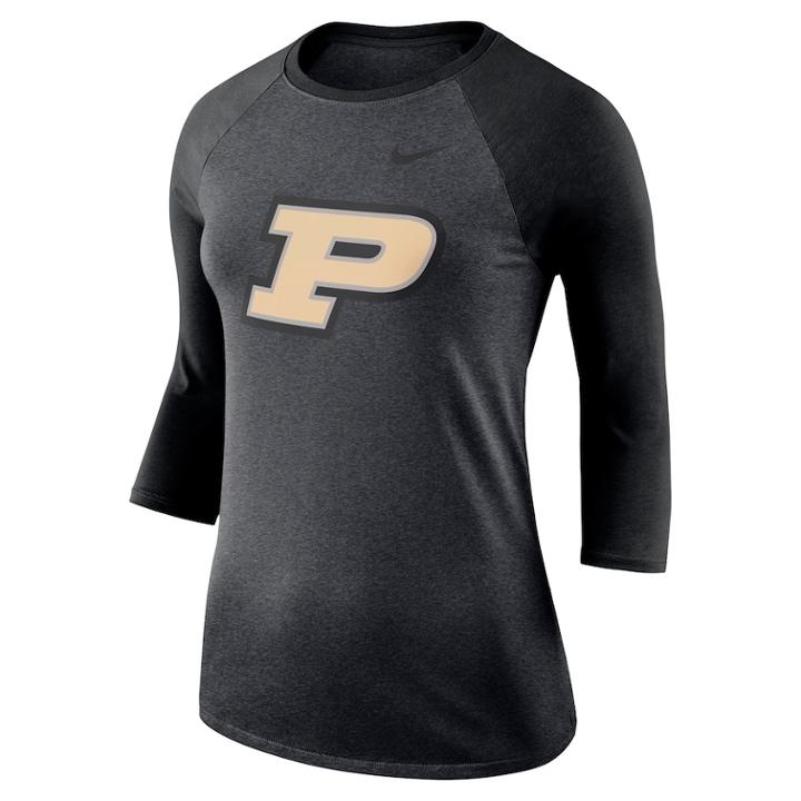 Women's Nike Purdue Boilermakers Baseball Tee, Size: Xxl, Grey