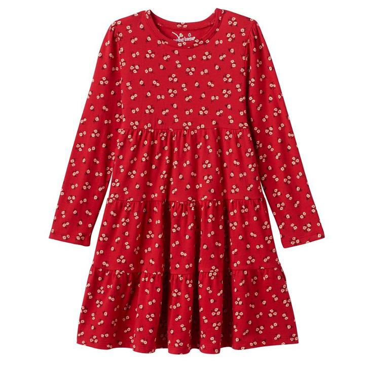 Girls 4-10 Jumping Beans&reg; Glitter Tiered Dress, Girl's, Size: 10, Med Red