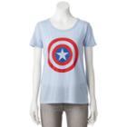 Juniors' Marvel Captain America Shield Graphic Tee, Girl's, Size: Xl, Blue Other
