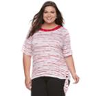 Plus Size Cathy Daniels Stripe Side-tie Top, Women's, Size: 3xl, Red Overfl