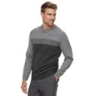 Men's Croft & Barrow&reg; Classic-fit Crewneck Color Block Sweater, Size: Xl, Grey (charcoal)