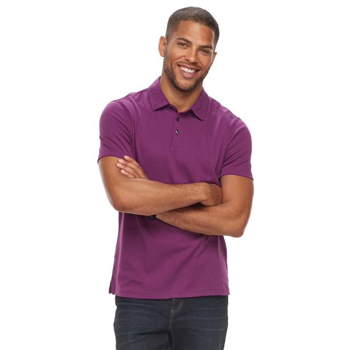 Men's Apt. 9&reg; Regular-fit Soft Touch Stretch Interlock Polo, Size: Small, Drk Purple