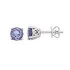 Sterling Silver 4 Mm Tanzanite Stud Earrings, Women's, Blue