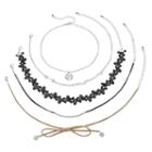 Mudd&reg; Flower, Disc Link & Tie Choker Necklace Set, Women's, Multicolor