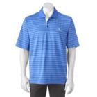 Men's Pebble Beach Classic-fit Shadow-striped Performance Golf Polo, Size: Small, Med Blue