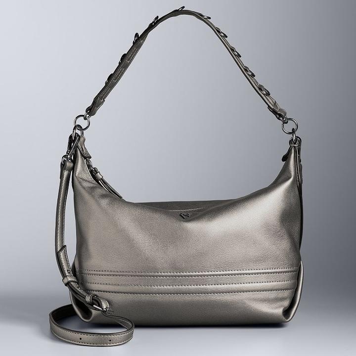 Simply Vera Vera Wang Lorimer O-ring Shoulder Bag, Women's, Dark Grey