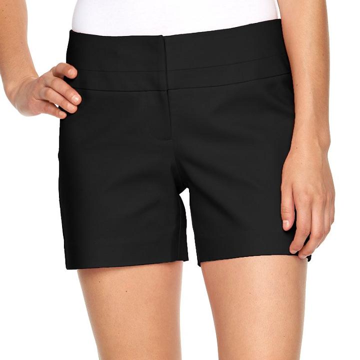 Women's Apt. 9&reg; Modern Fit City Shorts, Size: 16, Black