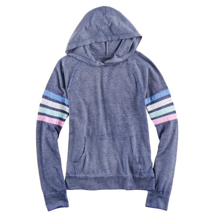 Girls 7-16 So&reg; Varsity Stripe Hoodie, Size: 14, Blue
