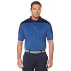 Men's Grand Slam Classic-fit Heathered Motionflow Performance Golf Polo, Size: Large, Turquoise/blue (turq/aqua)