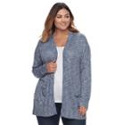 Plus Size Sonoma Goods For Life&trade; Open-font Cardigan, Women's, Size: 1xl, Med Blue