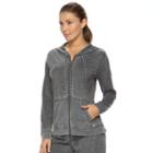 Women's Bliss Vintage Wash Zip Up Jersey Hoodie, Size: Xl, Grey
