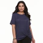 Plus Size Apt. 9&reg; Knot-front Tee, Women's, Size: 3xl, Drk Purple