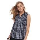 Women's Rock & Republic&reg; Challis Split-back Shirt, Size: Xl, Drk Purple