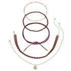 Mudd&reg; Medallion, Cutout, Faux Suede & Beaded Choker Necklace Set, Girl's, Brown