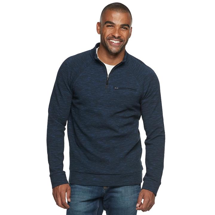 Men's Marc Anthony Slim-fit Quarter-zip Sweater, Size: Xl, Blue