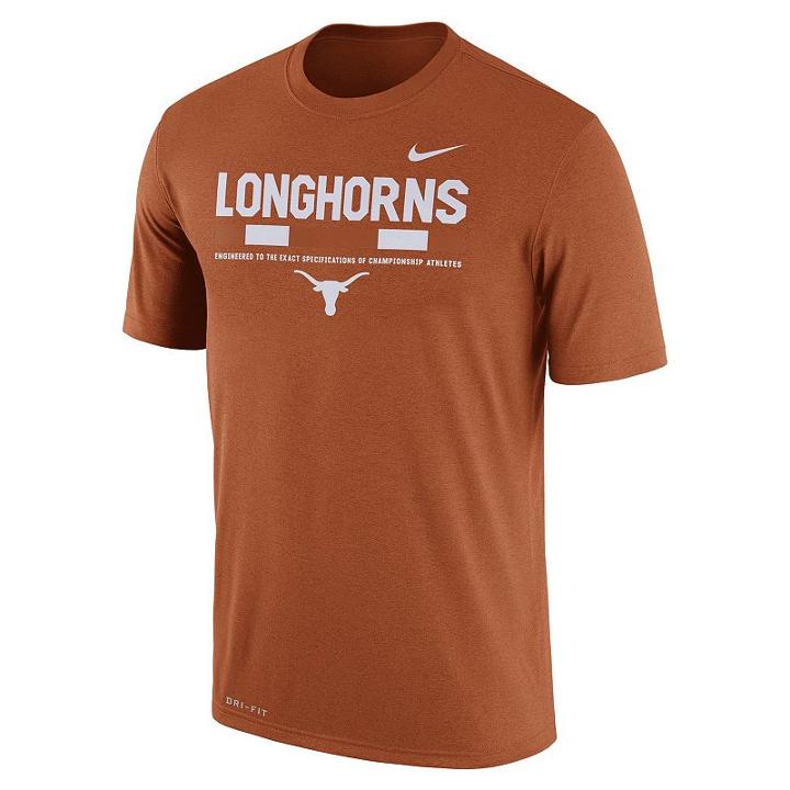 Men's Nike Texas Longhorns Legend Staff Dri-fit Tee, Size: Xl, Drk Orange