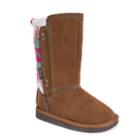 Muk Luks Stacy Girls' Knit Trim Boots, Size: 2, Lt Brown