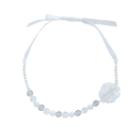 Toddler Girl Carter's Rosette Beaded Tie Necklace, White