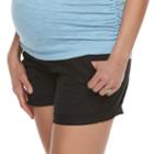 Maternity A:glow Full Belly Panel Chino Shorts, Women's, Size: 18-mat, Black