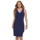 Plus Size Chaps Surplice Faux-wrap Dress, Women's, Size: 24 W, Blue