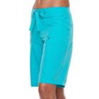 Women's Free Country Cover-up Bermuda Board Shorts, Size: Medium, Turquoise/blue (turq/aqua)