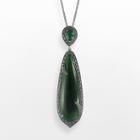 Lavish By Tjm Sterling Silver Green Agate Teardrop Pendant - Made With Swarovski Marcasite, Women's, Size: 18