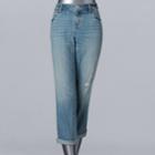 Women's Simply Vera Vera Wang High Rise Boyfriend Jeans, Size: 4, Turquoise/blue (turq/aqua)