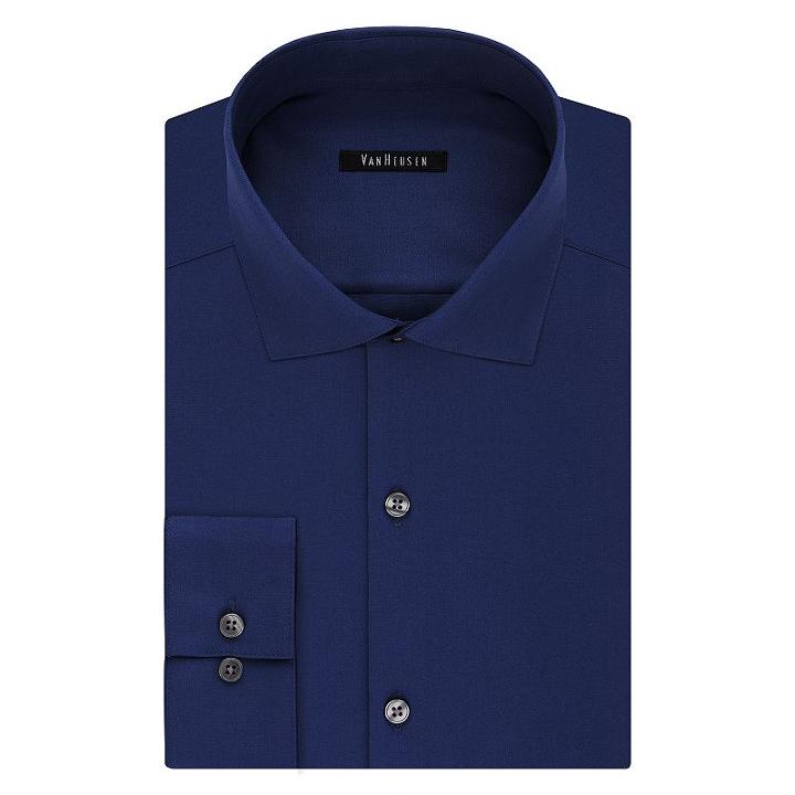 Big & Tall Van Heusen Regular-fit Solid Lux Sateen No-iron Spread-collar Dress Shirt, Men's, Size: 19 34-35, Blue Other