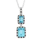 Gemstone Sterling Silver Halo Drop Pendant Necklace, Women's, Size: 18, Multicolor