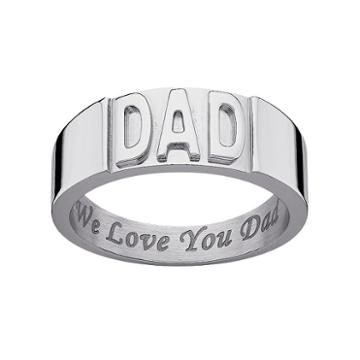Sweet Sentiments Stainless Steel Dad Band - Men, Size: 9, Grey