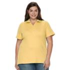Plus Size Croft & Barrow&reg; Pique Polo, Women's, Size: 3xl, Med Yellow