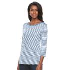 Women's Croft & Barrow&reg; Button-shoulder Tee, Size: Large, Med Blue