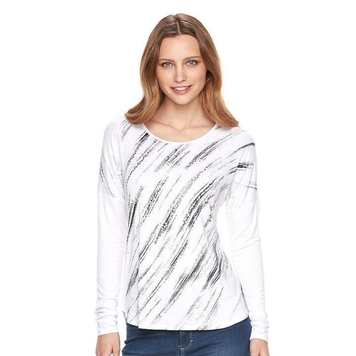 Women's Apt. 9&reg; Abstract Graphic Tee, Size: Xxl, White