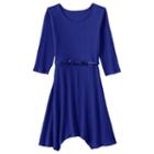 Girls 7-16 & Plus Size So&reg; Solid Textured Handkerchief Dress, Girl's, Size: Xl/14, Dark Blue